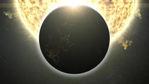 Earth Eclipse Passing The Sun 스톡 일러스트