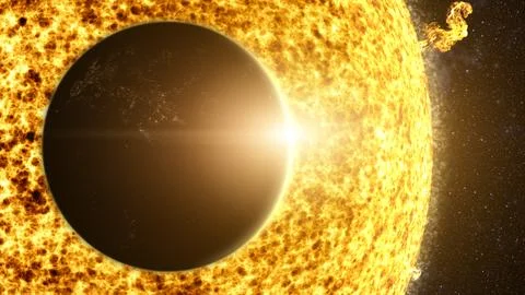 Earth Eclipse Passing The Sun イラスト素材