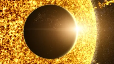 Earth Eclipse Passing The Sun 스톡 일러스트