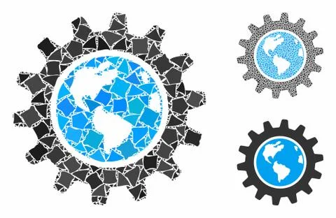 Earth engineering Composition Icon of Rough Elements Stock Illustration
