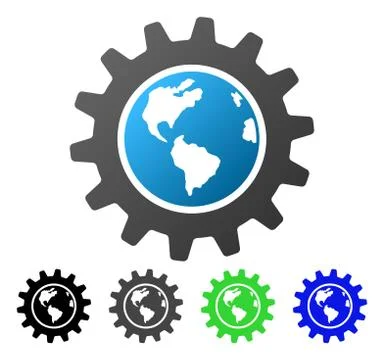 Earth Engineering Flat Gradient Icon Stock Illustration