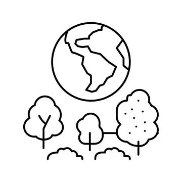 Earth environment line icon vector illustration Stock Illustration