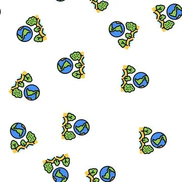 Earth environment vector seamless pattern Illustrazione stock