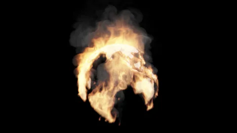 Earth on Fire 4K Loop Bottom View 스톡 동영상 252896504