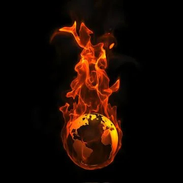 Earth on fire Stock Illustration