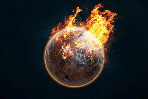 Earth on fire Stock Illustration
