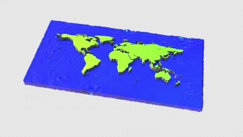 Earth flat graphic in moving water with alpha channel Stock Footage 336196655