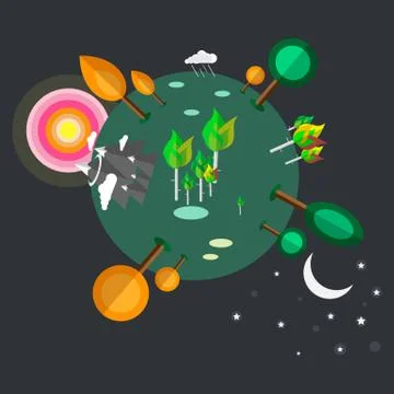 Earth flat illustration Stock Illustration