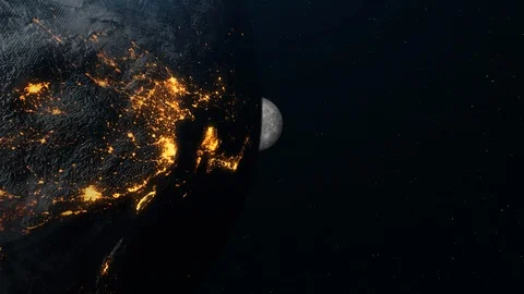 The Earth flight to the Moon in space. Stock Footage 130154865