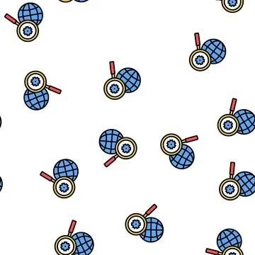 Earth gear research vector seamless pattern Illustrazione stock