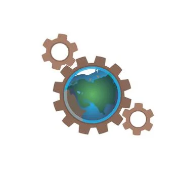 Earth in gears Stock-Illustration