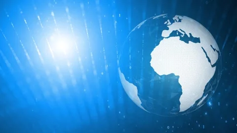 Earth global and binary data network Stock Footage 324188832