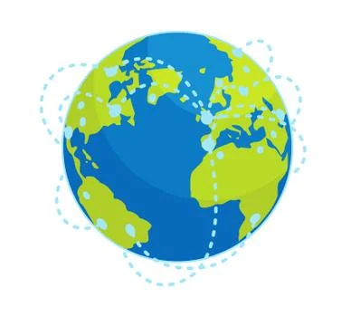 Earth Global Connections Flat Vector Concept Stock Illustration
