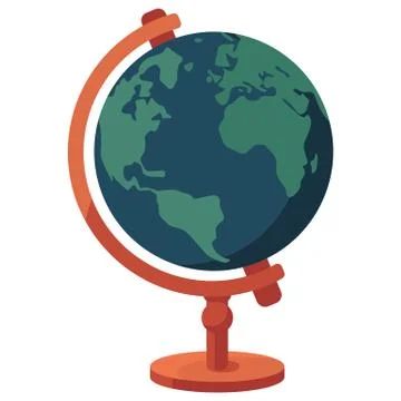 Earth global map on white isolated backdrop. Stock Illustration