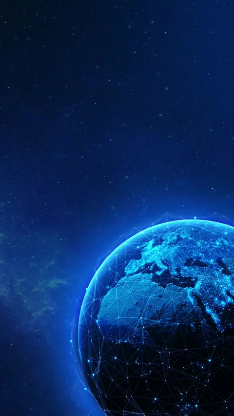 Earth with global network connections data links continents deep space, for corp Stock Footage 342782519