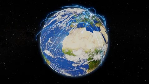 Earth global network loop Stock Footage