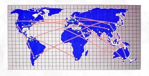 Earth Global Network Stop Motion Animation F 動画素材 169935487