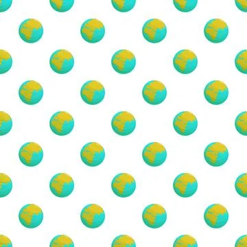 Earth global planet seamless pattern background Stock Illustration