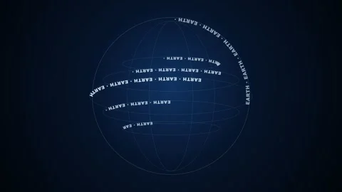 Earth Global Sphere Animation Rotating Typography Forming Data Spiral Loop 스톡 동영상 332695282