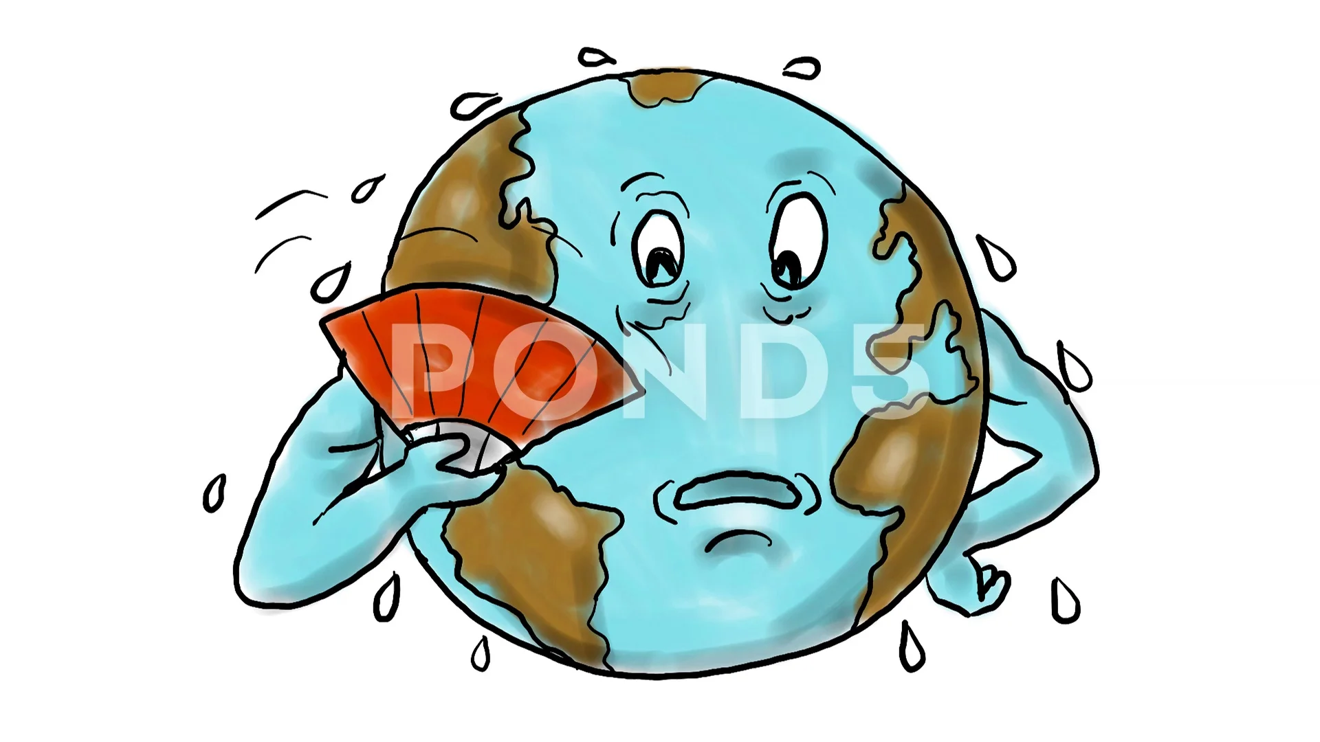 Melting earth globe suffering under global warming