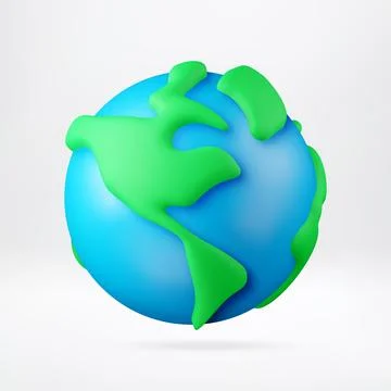 Earth globe in 3d style. Stock Illustration