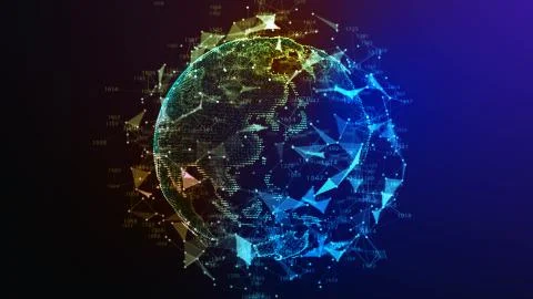 Earth Globe. Abstract Background. Global network connection. 3D illustration Stock Illustration