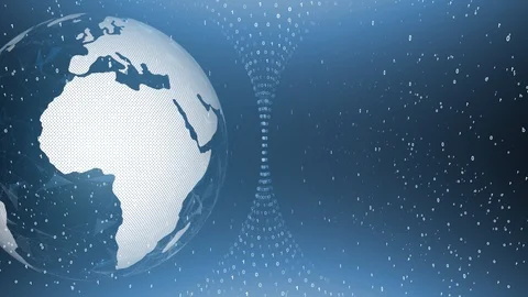 Earth globe and 3d binary cyberspace Stock Footage 129519533