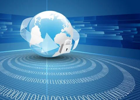 Earth globe and binary code Stock Illustration
