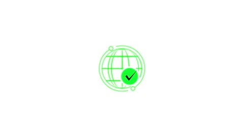 Earth globe and check mark icon animation on background Stock Footage 263873772