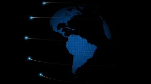 Earth globe and light streaks motion background Stock Footage 337853519