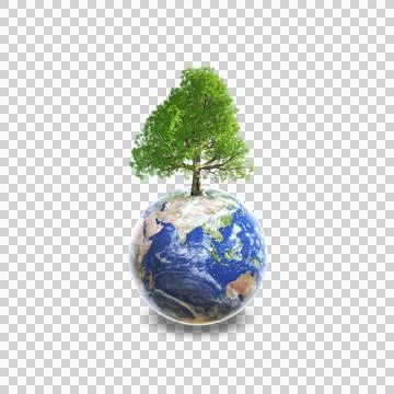 Earth Globe and Tree E Foto stock