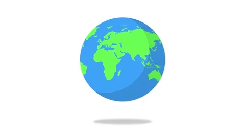 Earth globe animated round earth rotating alpha looping 4k Stock Footage 270517088