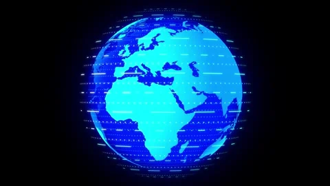 Earth globe animation black background overlay Stock Footage 267478377