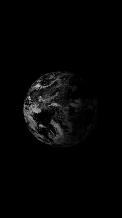 Earth globe animation with cloud patterns. Earth globe dark planetary visua.. Stock Footage 346052855