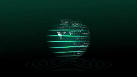 Earth globe animation with green digital matrix world view. Earth globe glo.. Stock Footage 341128278