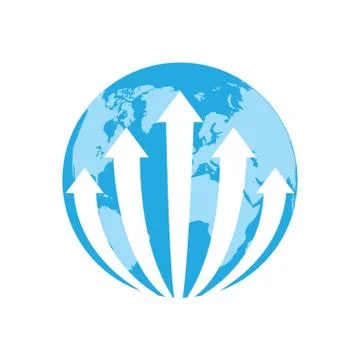 Earth globe with arrow concept Stock Illustration
