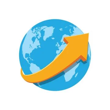 Earth globe with arrow concept Illustrazione stock