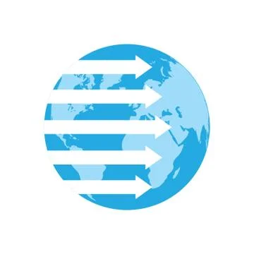 Earth globe with arrows concept Stock Illustration