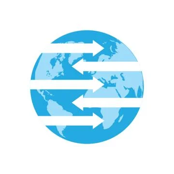 Earth globe with arrows concept Stock Illustration