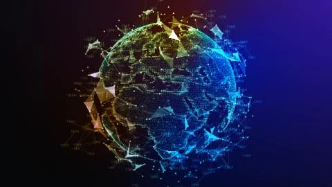 Earth Globe. Background with Light Effect. Global International Connectivity Stock Illustration