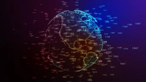 Earth Globe. Background with Light Effect. Global International Connectivity Stock-Illustration