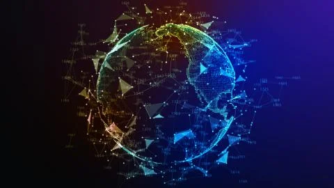 Earth Globe. Background with Light Effect. Global International Connectivity Stock-Illustration