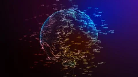 Earth Globe. Background with Light Effect. Global International Connectivity Stock-Illustration