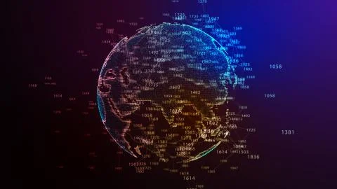 Earth Globe. Background with Light Effect. Global International Connectivity Stock Illustration