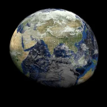 Earth globe with binary text illustration Illustrazione stock