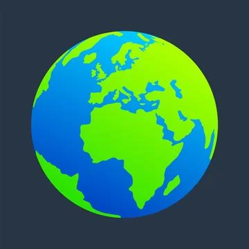 Earth Globe On Black Background Vector Illustration Stock Illustration