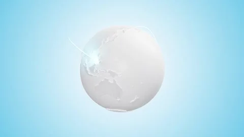 Earth globe on blue background. Growing Network Over on Earth.  Video stock 263273575