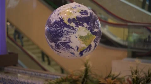Earth globe in the building Stock-Footage 136563423