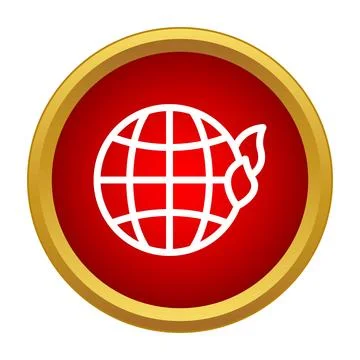 Earth globe burning, global warming crisis concept Stock Illustration