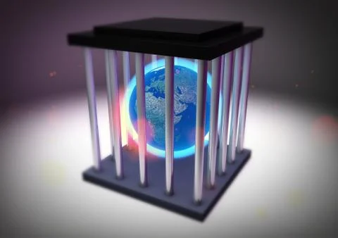 Earth globe in a cage Stock Illustration